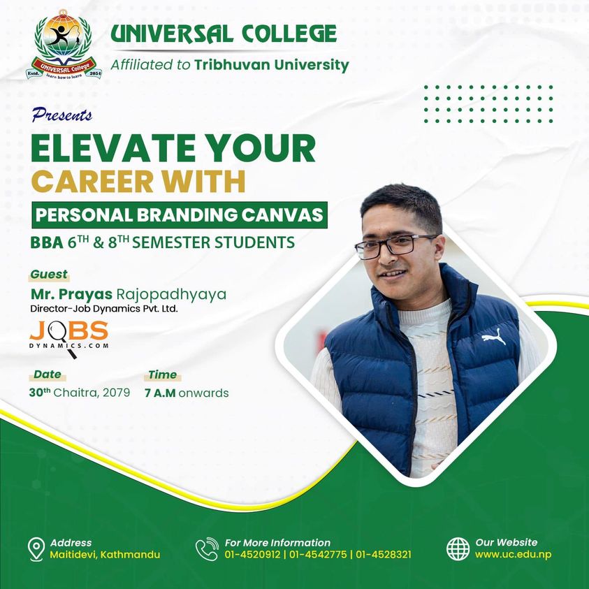 Elevate your Career with Personal Branding Canvas   Job placement Session for BBA senior year students.